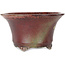 Round red bonsai pot by Shuhou - 302 x 302 x 170 mm
