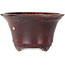 Round red bonsai pot by Shuhou - 302 x 302 x 170 mm
