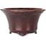 Round red bonsai pot by Shuhou - 302 x 302 x 170 mm