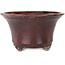 Round red bonsai pot by Shuhou - 302 x 302 x 170 mm
