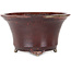 Round red bonsai pot by Shuhou - 302 x 302 x 170 mm