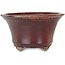 Round red bonsai pot by Shuhou - 302 x 302 x 170 mm
