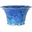 Round blue bonsai pot by Shuhou - 305 x 305 x 170 mm