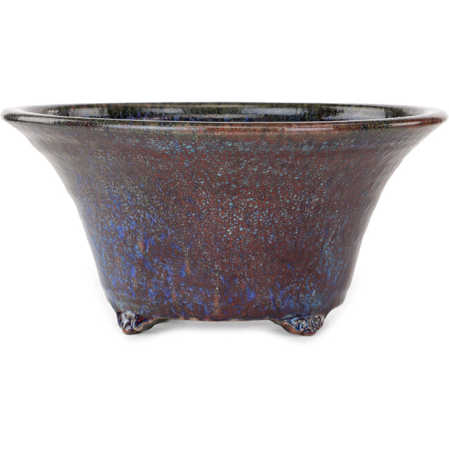 Vaso bonsai rotondo rosso e blu di Shuhou - 302 x 302 x 142 mm