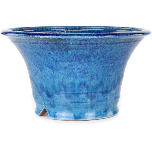 Vaso bonsai rotondo blu di Shuhou - 305 x 305 x 170 mm