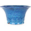 Round blue bonsai pot by Shuhou - 305 x 305 x 170 mm