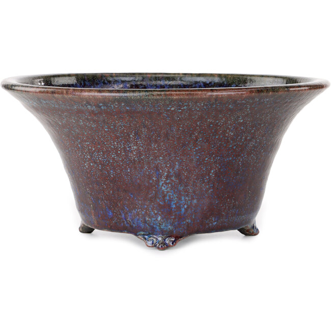 Round red and blue bonsai pot by Shuhou - 302 x 302 x 142 mm
