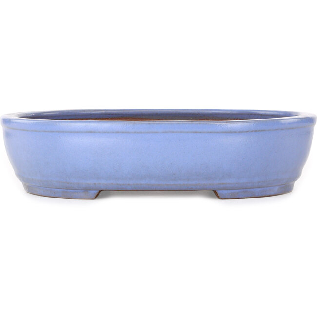 Pot à bonsaï ovale bleu clair de Yamafusa - 308 x 255 x 72 mm