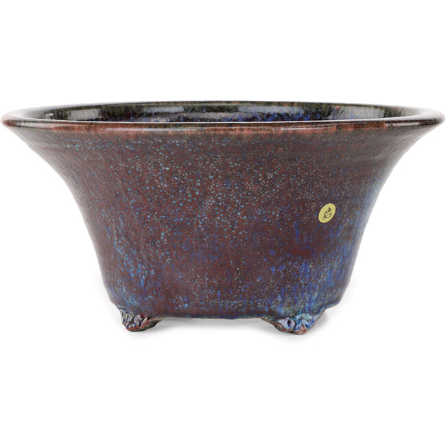 Round red and blue bonsai pot by Shuhou - 302 x 302 x 142 mm