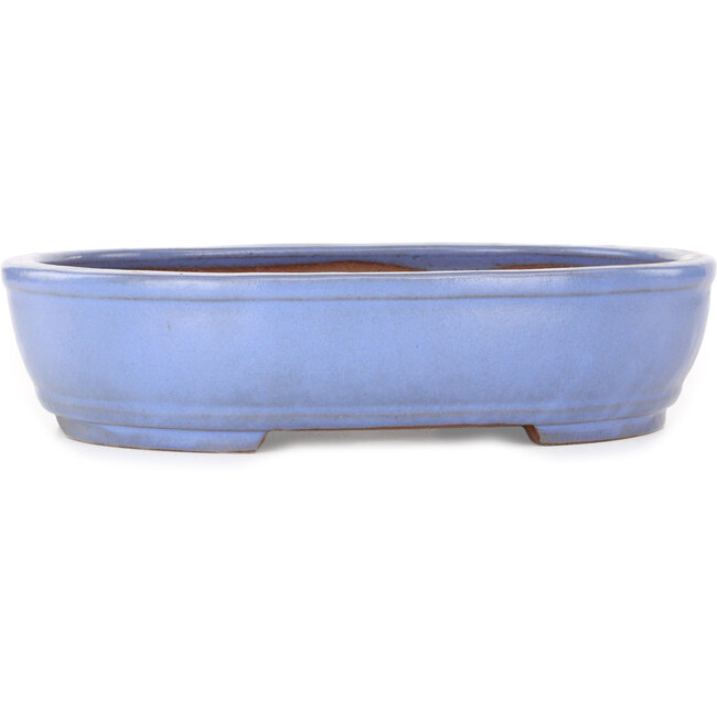 Vaso bonsai ovale azzurro di Yamafusa - 308 x 255 x 72 mm