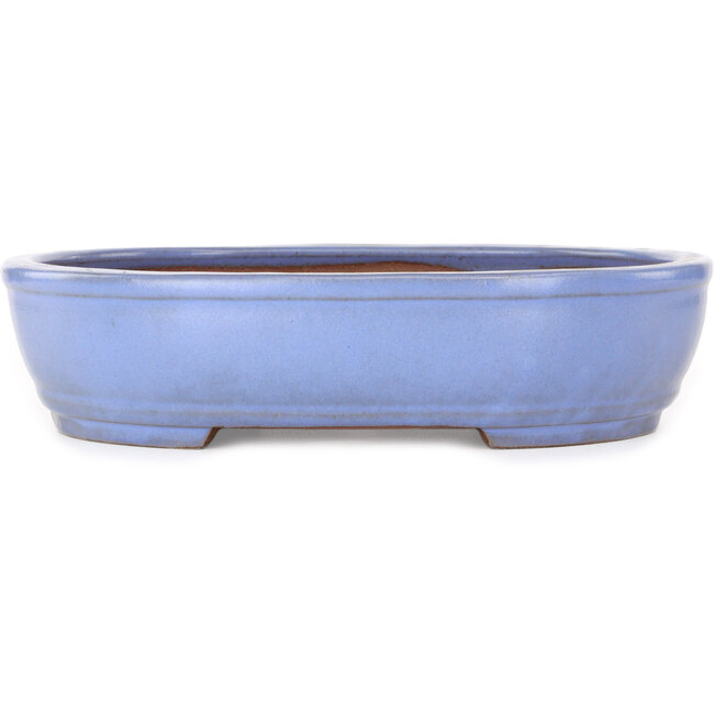 Oval light blue bonsai pot by Yamafusa - 308 x 255 x 72 mm