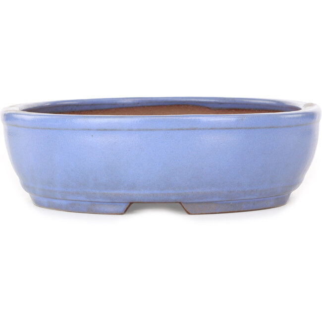 Maceta ovalada azul claro para bonsái de Yamafusa - 308 x 255 x 72 mm