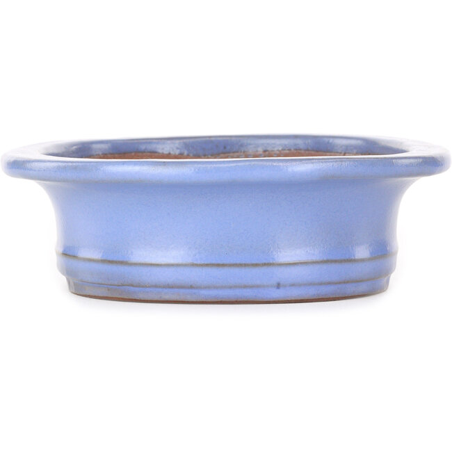 Ovale lichtblauwe bonsaipot van Yamafusa - 247 x 203 x 62 mm