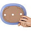 Oval light blue bonsai pot by Yamafusa - 247 x 203 x 62 mm