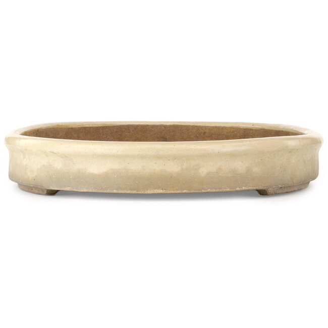 Oval off-white bonsai pot - 660 x 470 x 72 mm