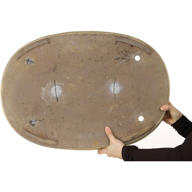 Pot à bonsaï ovale blanc cassé - 660 x 470 x 72 mm