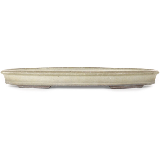 Oval off-white bonsai pot by Hekisui - 560 x 394 x 57 mm