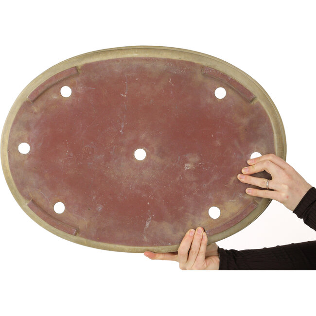 Oval off-white bonsai pot by Kakuzan - 560 x 403 x 70 mm