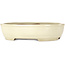 Maceta ovalada para bonsái color blanco hueso de Yamafusa - 308 x 255 x 75 mm