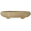 Ovaler, beigefarbener Bonsai-Topf von Hattori – 385 x 298 x 85 mm