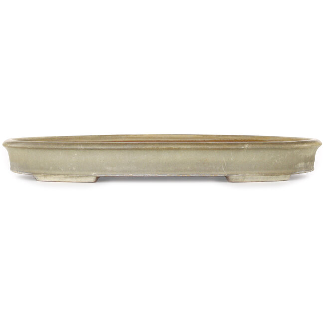 Oval beige bonsai pot by Yamafusa - 550 x 395 x 65 mm