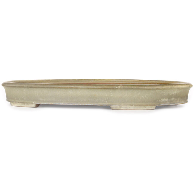 Ovale beige bonsaipot van Yamafusa - 550 x 395 x 65 mm