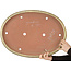 Pot à bonsaï ovale beige de Yamafusa - 550 x 395 x 65 mm