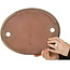 Pot à bonsaï ovale beige de Gyouzan - 345 x 270 x 55 mm