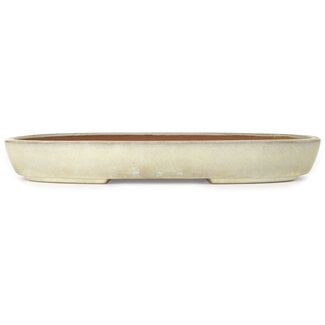  Yamafusa - Takehiko Koie 470 mm  beige bonsai pot by Yamafusa, Tokoname, Japan