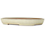 Pot à bonsaï ovale beige de Yamafusa - 470 x 323 x 60 mm