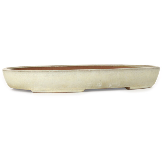 Vaso bonsai ovale beige di Yamafusa - 470 x 323 x 60 mm