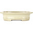Oval beige bonsai pot by Yamafusa - 248 x 200 x 65 mm