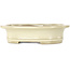Oval beige bonsai pot by Yamafusa - 248 x 200 x 65 mm