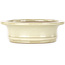 Ovale beige bonsaipot van Yamafusa - 248 x 200 x 65 mm