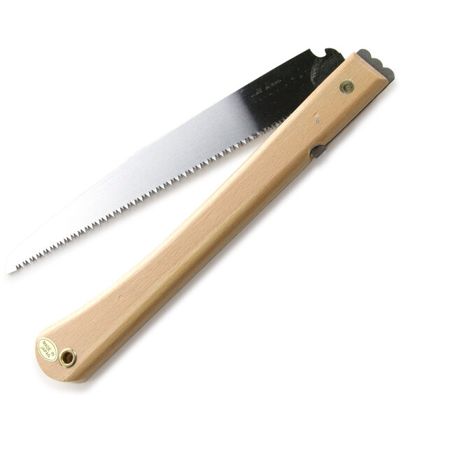 Sierra de poda plegable japonesa de acero y madera, hoja dentada de 480 mm