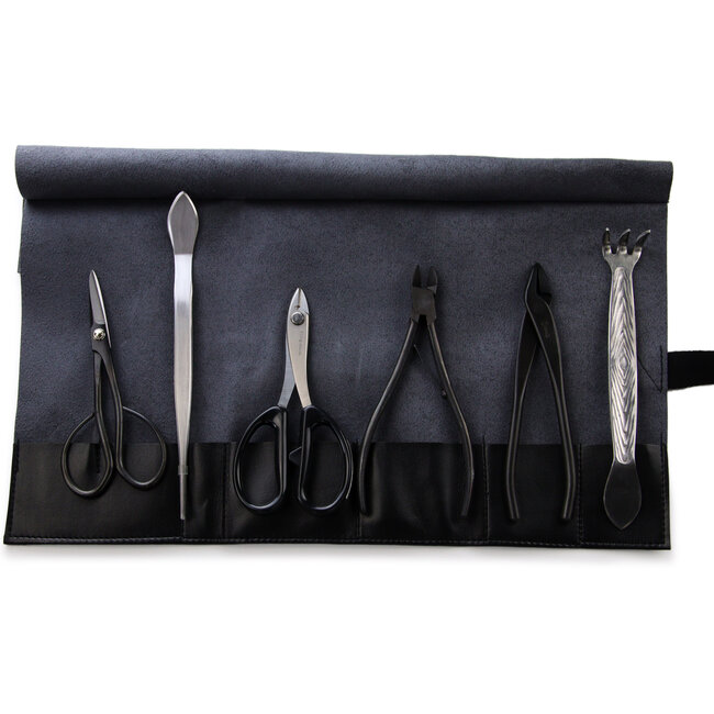 Set di utensili in acciaio al carbonio giapponese da 6 pezzi arrotolabili