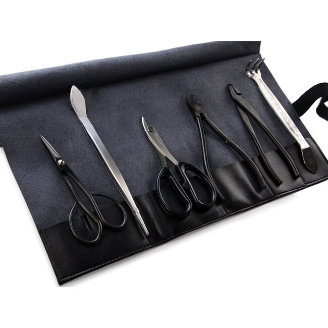 Coffret d'outils en acier au carbone japonais, 6 pièces, enroulable