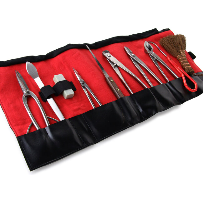 Coffret d'outils japonais en acier inoxydable, 10 pièces, enroulable