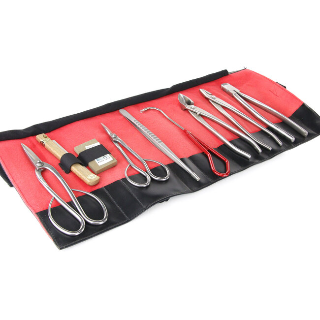 Coffret d'outils japonais en acier inoxydable, 10 pièces, enroulable