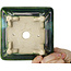 Vierkante groene bonsaipot van Terahata Satomi Mazan - 133 x 133 x 80 mm