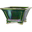 Quadratischer grüner Bonsaitopf von Terahata Satomi Mazan – 133 x 133 x 80 mm
