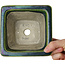 Pot à bonsaï carré vert par Terahata Satomi Mazan - 133 x 133 x 80 mm