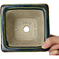 Square multicolor bonsai pot by Terahata Satomi Mazan - 133 x 133 x 80 mm