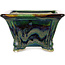 Pot à bonsaï carré multicolore par Terahata Satomi Mazan - 133 x 133 x 80 mm