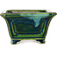 Quadratischer grüner Bonsaitopf von Terahata Satomi Mazan – 126 x 126 x 72 mm