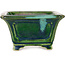 Vaso bonsai quadrato verde di Terahata Satomi Mazan - 126 x 126 x 72 mm
