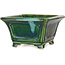 Maceta cuadrada para bonsái verde de Terahata Satomi Mazan - 126 x 126 x 72 mm