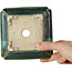 Quadratischer grüner Bonsaitopf von Terahata Satomi Mazan – 126 x 126 x 72 mm