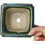 Vierkante groene bonsaipot van Terahata Satomi Mazan - 126 x 126 x 72 mm