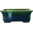 Maceta rectangular para bonsái verde de Terahata Satomi Mazan - 165 x 135 x 65 mm